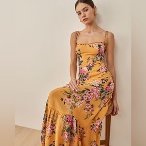 Reformation Enya dress, Angelique, Yellow Floral, NWT Sz 10